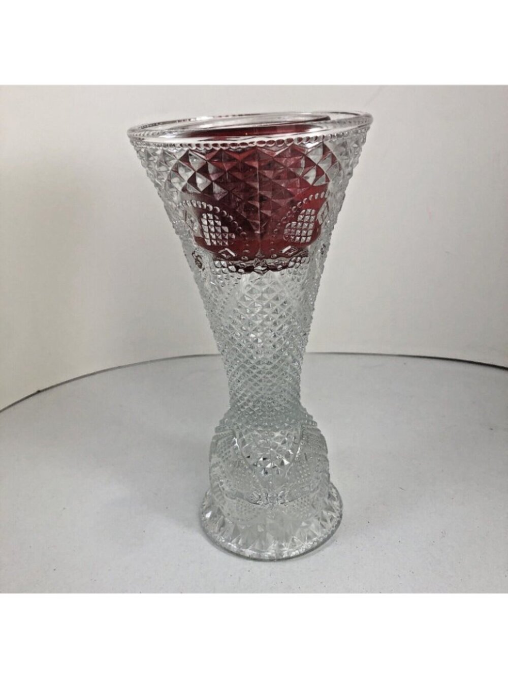 Vintage AVON Fostoria Heart and Diamond Convertible Candlestick American Glass - Picture 3 of 8